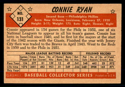 1953 Bowman Color Baseball #131 Connie Ryan Phillies VG-EX 558990