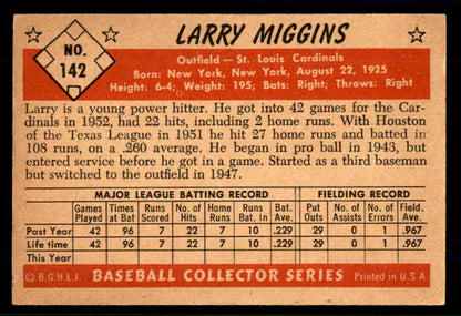 1953 Bowman Color Baseball #142 Larry Miggins Cardinals EX 559001
