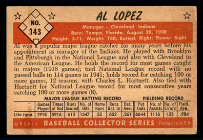 1953 Bowman Color Baseball #143 Al Lopez Indians EX-MT 559002