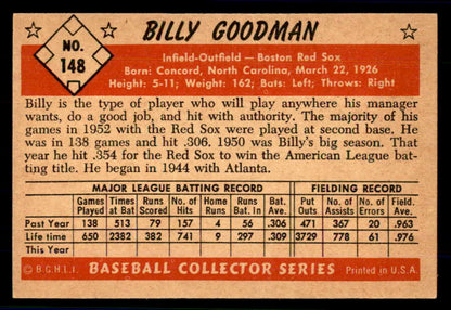 1953 Bowman Color Baseball #148 Billy Goodman Red Sox EX-MT 559006