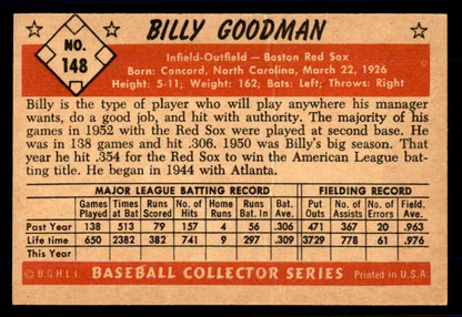 1953 Bowman Color Baseball #148 Billy Goodman Red Sox EX 559007