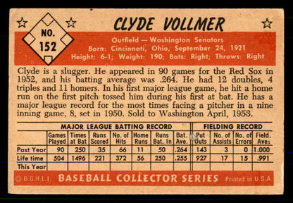 1953 Bowman Color Baseball #152 Clyde Vollmer Senators VG-EX 559014