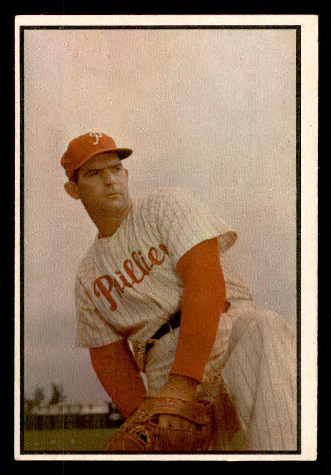 1953 Bowman Color Baseball #158 Howie Fox Phillies EX-MT 559023