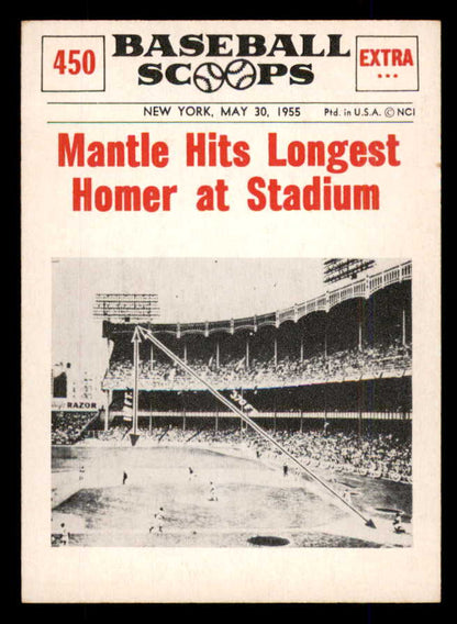 1961 Nu Card Scoops #450 Mickey Mantle Yankees EX-MT 559082