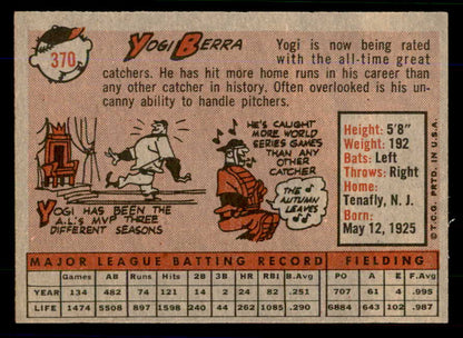 1958 Topps Baseball #370 Yogi Berra Yankees EX-MT 559090