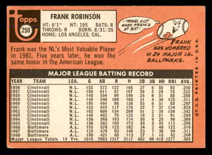 1969 Topps Baseball #250 Frank Robinson Orioles VG-EX 559093