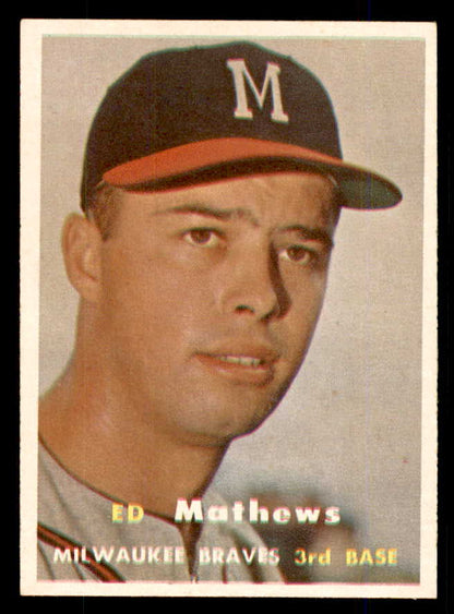 1957 Topps Baseball #250 Eddie Mathews Barves NR-MT 559106