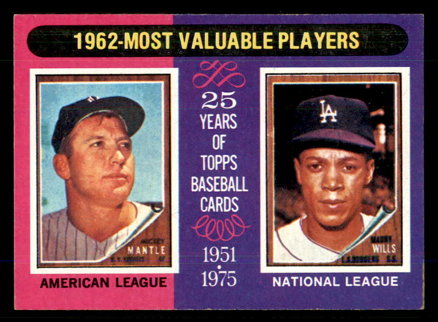 1975 Topps Baseball #200 Mickey Mantle Maury Wills EX-MT 559110