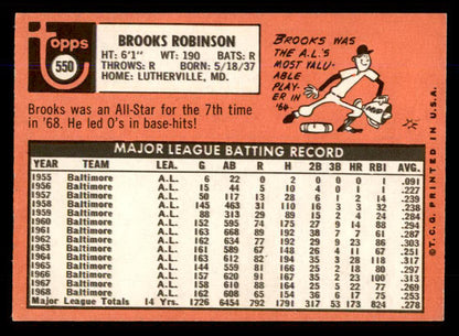 1969 Topps Baseball #550 Brooks Robinson Orioles EX-MT 559117