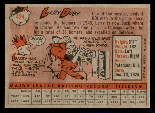 1958 Topps Baseball #424 Larry Doby Indians EX-MT 559120