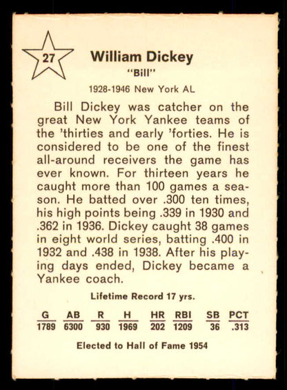 1961 Golden Press #027 Bill Dickey Yankees EX-MT/NR-MT 559122