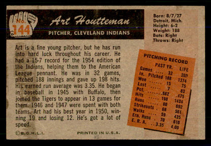1955 Bowman Baseball #144 Art Houtteman Indians EX 559153