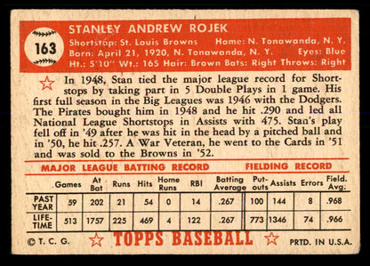 1952 Topps Baseball #163 Stan Rojek Browns VG-EX 559192