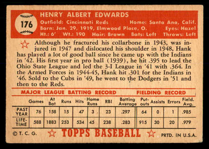 1952 Topps Baseball #176 Hank Edwards Reds VG-EX 559197