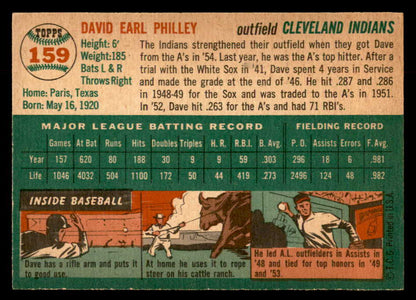 1954 Topps Baseball #159 Dave Philley Indians EX-MT 559260
