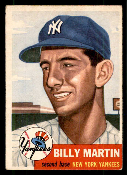 1953 Topps Baseball #086 Billy Martin Yankees EX 559261