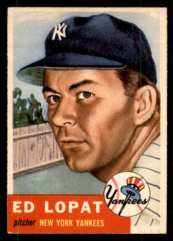 1953 Topps Baseball #087 Eddie Lopat Yankees EX+/EX-MT 559275