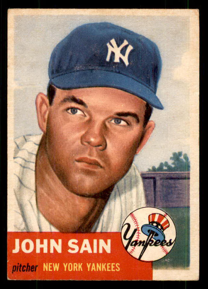 1953 Topps Baseball #119 Johnny Sain Yankees EX+/EX-MT 559281
