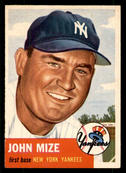 1953 Topps Baseball #077 Johnny Mize Yankees EX+/EX-MT 559283