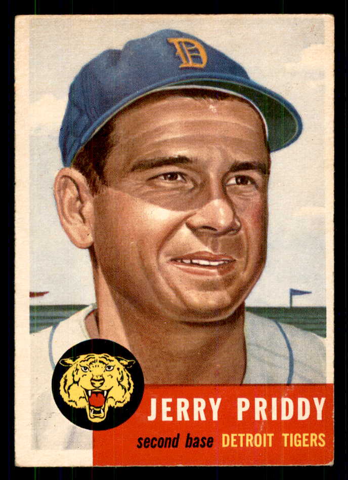 1953 Topps Baseball #113 Jerry Priddy Tigers VG-EX 559293