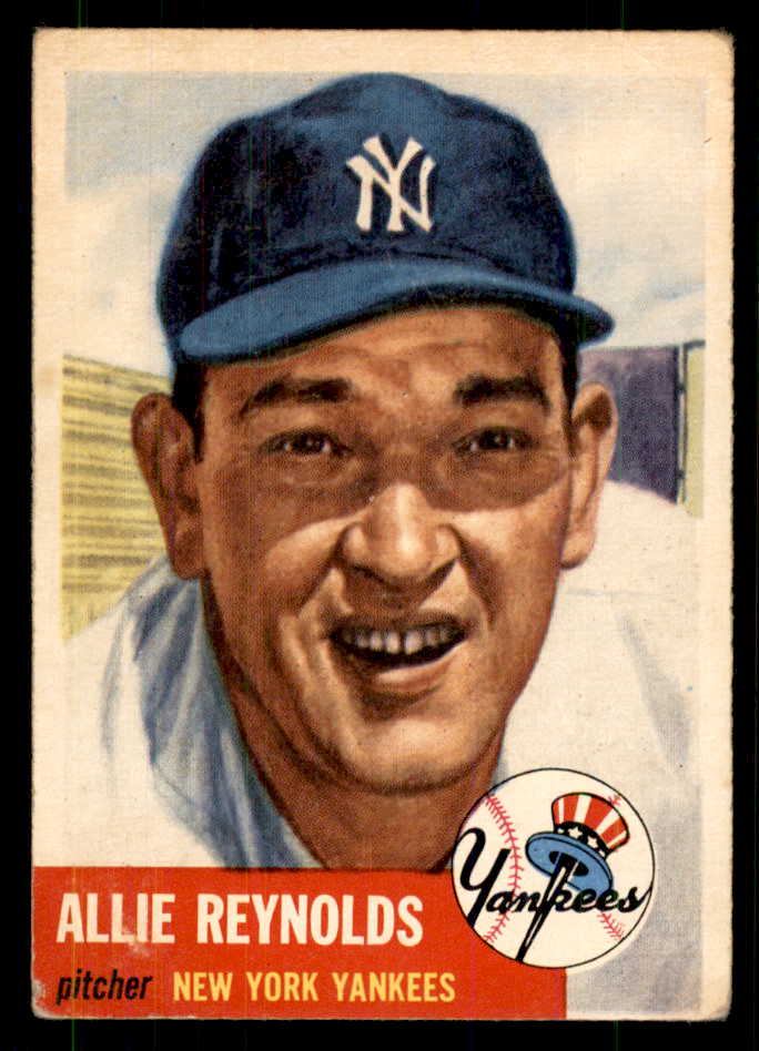 1953 Topps Baseball #141 Allie Reynolds Yankees VG 559296