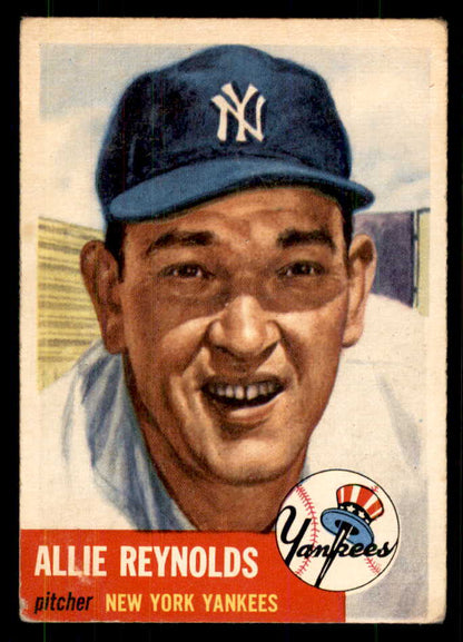 1953 Topps Baseball #141 Allie Reynolds Yankees VG 559296