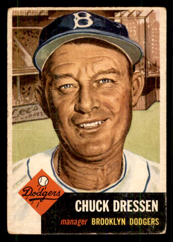 1953 Topps Baseball #050 Chuck Dressen Dodgers FR-GD 559299