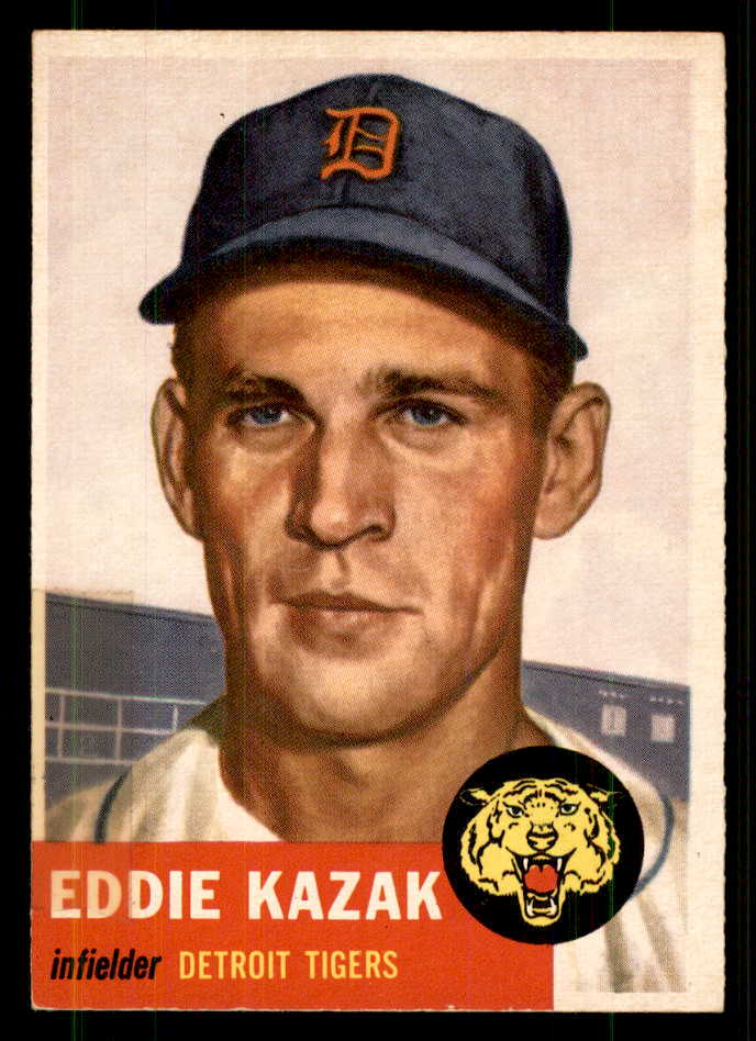 1953 Topps Baseball #194 Eddie Kazak Tigers EX-MT 559306
