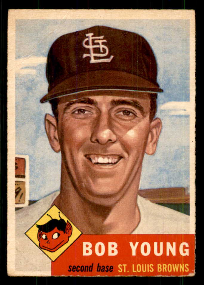 1953 Topps Baseball #160 Bob Young Browns Good 559310