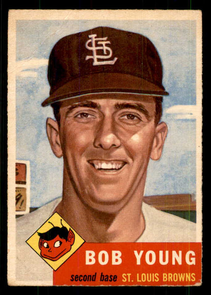 1953 Topps Baseball #160 Bob Young Browns Good 559310