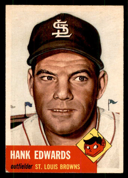 1953 Topps Baseball #090 Hank Edwards Browns EX-MT 559328