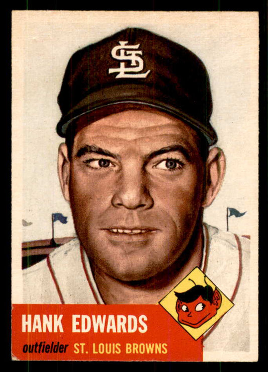1953 Topps Baseball #090 Hank Edwards Browns EX-MT 559328