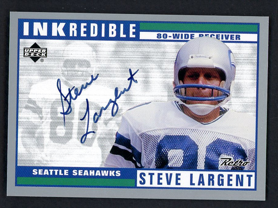 1999 UD Inkredible #SL Steve Largent Seahawks Autograph 559373