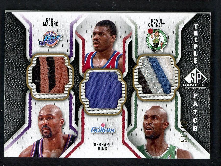 2009 SP Triple Patch #TPMGK Karl Malone Kevin Garnett Bernard King 559377