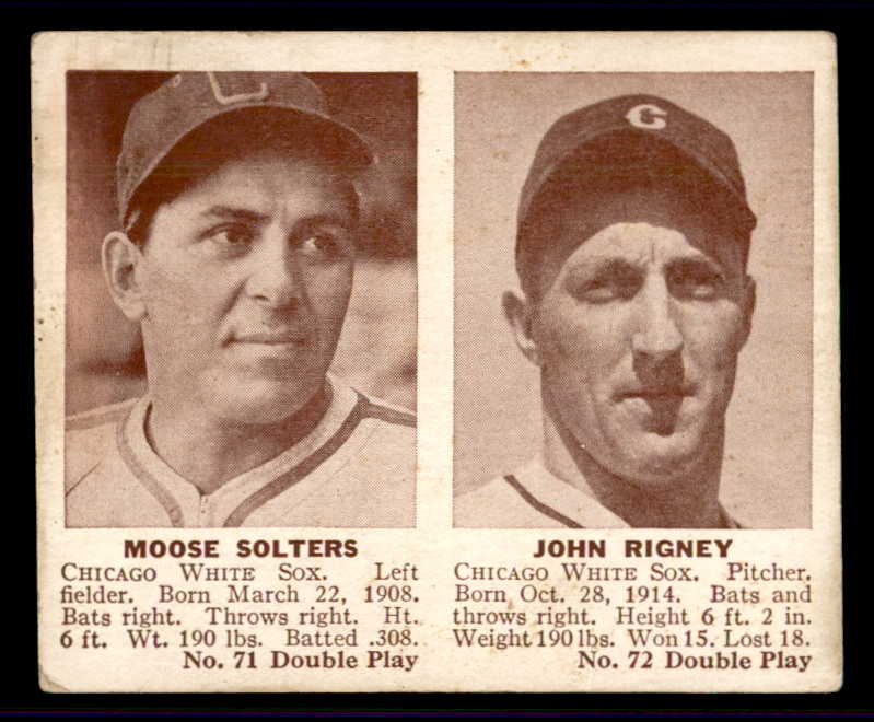 1941 Double Play #071/72 Moose Solters John Rigney VG/VG-EX 559527
