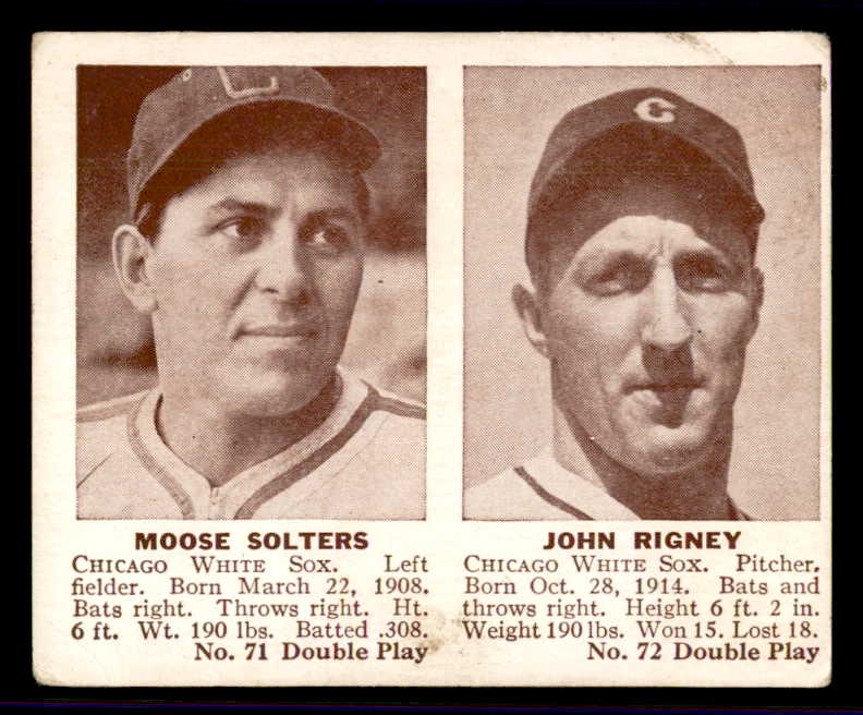 1941 Double Play #071/72 Moose Solters John Rigney Good trimmed 559530