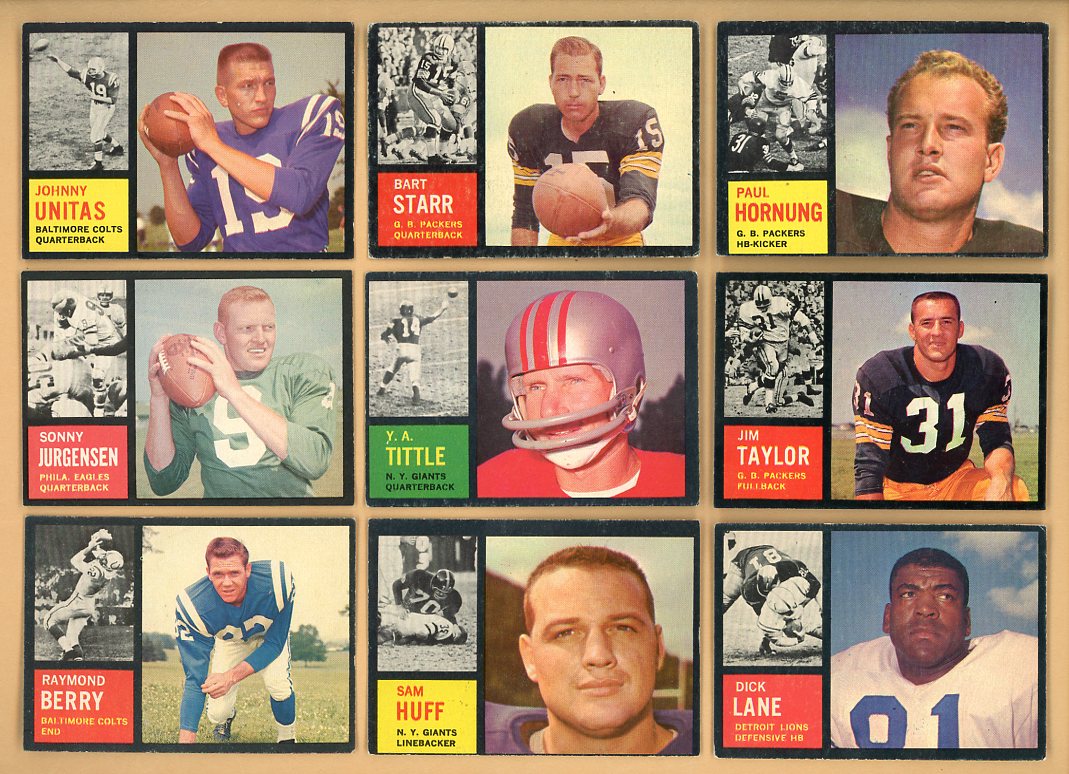 1962 Topps Part Set Lot 160 Diff EX/EX+ Unitas Hornung Starr 559610