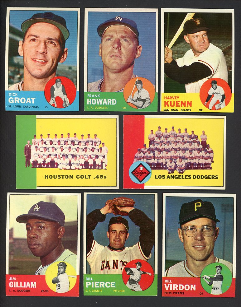 1963 Topps Part Set Lot 375 Diff EX-MT Howard Groat Kuenn 559613