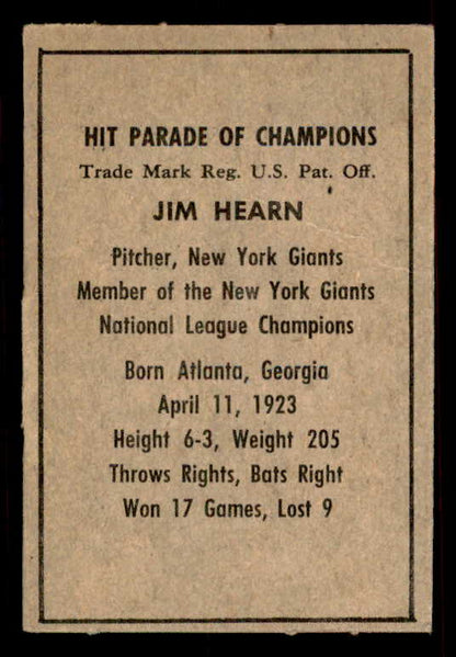 1952 Berk Ross Jim Hearn Giants EX-MT 559676