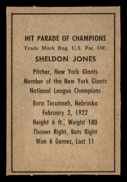 1952 Berk Ross Sheldon Jones Giants EX-MT 559677