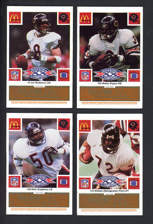 1986 McDonalds Chicago Bears Complete Set Gold 559751
