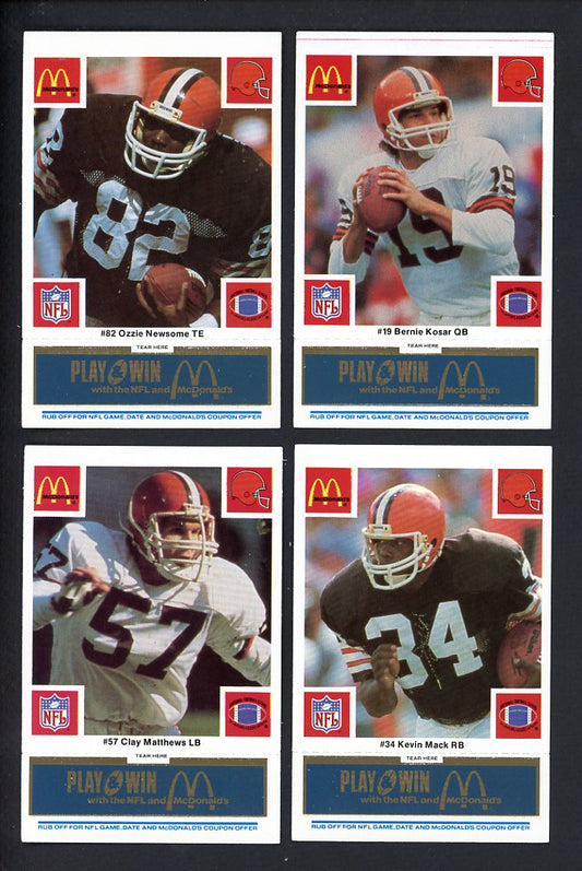 1986 McDonalds Cleveland Browns Complete Set Blue 559760