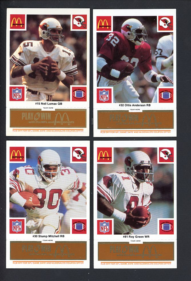 1986 McDonalds St. Louis Cardinals Complete Set Gold 559768
