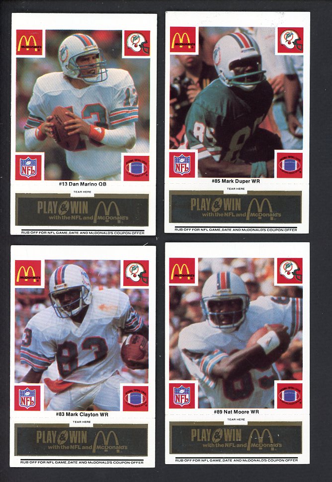 1986 McDonalds Miami Dolphins Complete Set Black 559777