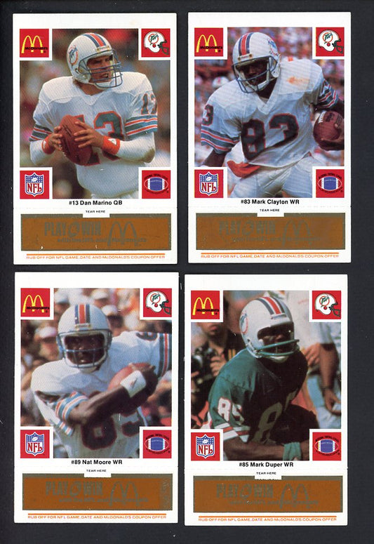 1986 McDonalds Miami Dolphins Complete Set Gold 559778