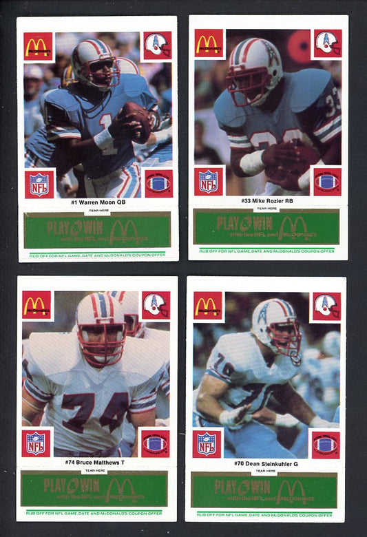 1986 McDonalds Houston Oilers Complete Set Green 559781