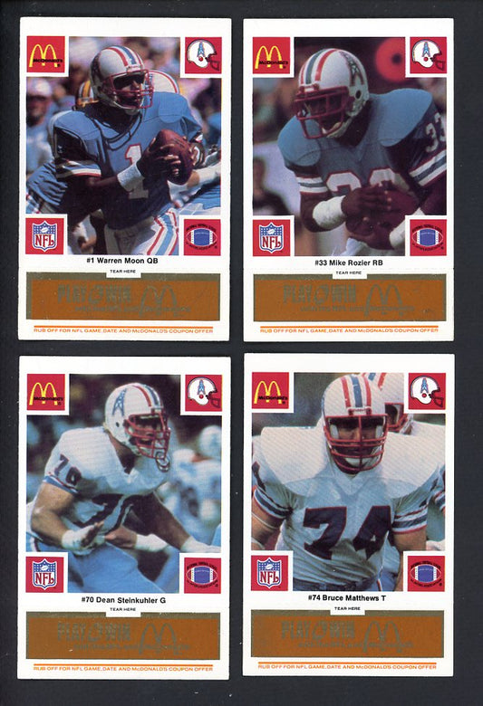 1986 McDonalds Houston Oilers Complete Set Gold 559784