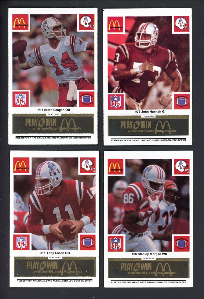 1986 McDonalds New England Patriots Complete Set Black 559790