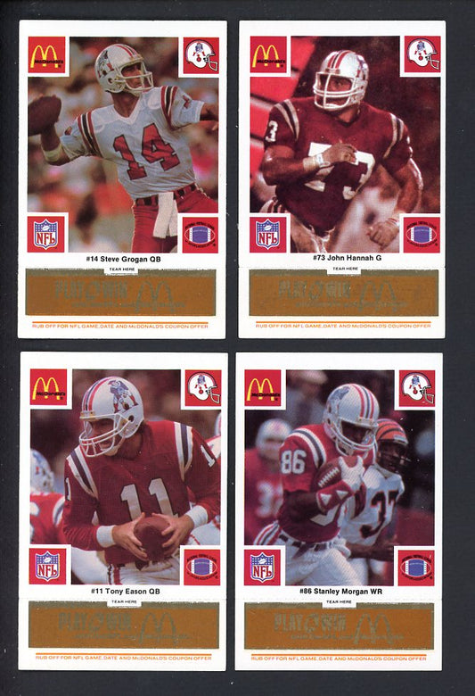 1986 McDonalds New England Patriots Complete Set Gold 559792