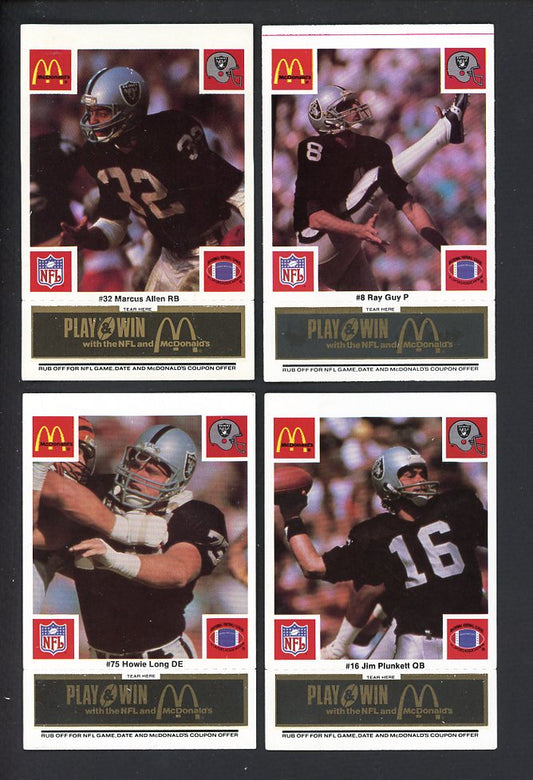 1986 McDonalds Los Angeles Raiders Complete Set Black 559794